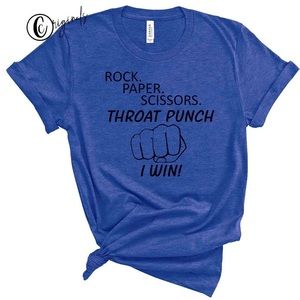 Rock Paper Scissors throat punch I win